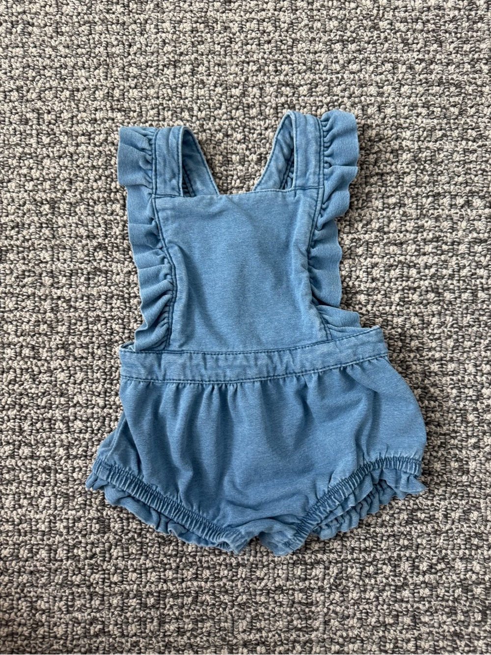 Blue Ruffle Strap Romper (NWOT)